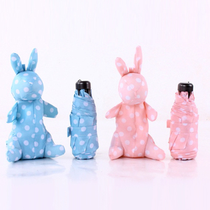 Ô dù mini 5 lớp chất lượng đảm bảo, kèm túi thỏ dễ thương, chống gió, chất liệu polyester, điều khiển bằng tay - Product Image 2