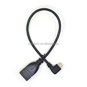 Fabbrica Custom 20CM Micro <span class=keywords><strong>USB</strong></span> OTG cavo in rame PVC giacca da <span class=keywords><strong>maschio</strong></span> a <span class=keywords><strong>femmina</strong></span> di estensione con 90 gradi e treccia di schermatura - Product Image 3