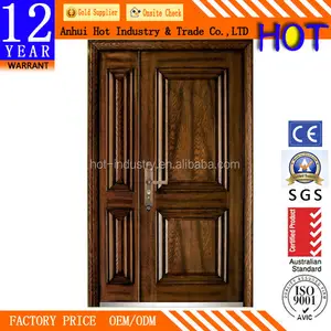 2016 Mother and Son Wooden Door Safety Steel Security Metal Door Design Best Design Melamine MDF Door Design