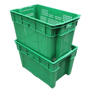 QS Heavy Duty Nest <strong>Stackable</strong> Storage Container Crate Wholesale Durable Mesh Supermarket Plastic <strong>Basket</strong> for Vegetable Fresh Fruit - Product Image 4