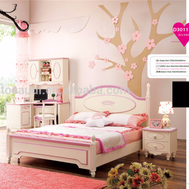 High quality wooden kid bed room furniture bedroom set