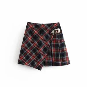 Hot Selling Newest Cute School Young Girl Summer Faldas Sexy Mini Skirts for Women High Waist Slim Pleated Short Pencil Skirt