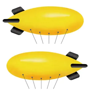 Hallo 6 m Outdoor gelb Aufblasbare Fliegen Zeppelin PVC Aufblasbare RC Helium Luftschiff Luftschiff für Verkauf