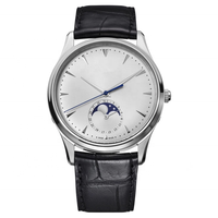 Montres personnalisées en acier inoxydable avec phase de lune Montres étanches à mouvement japonais Montres à quartz pour hommes