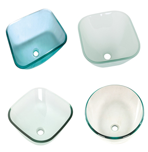 Plaza de mano portátil lavabo de vidrio transparente solo fregadero de tazón - Product Image 6