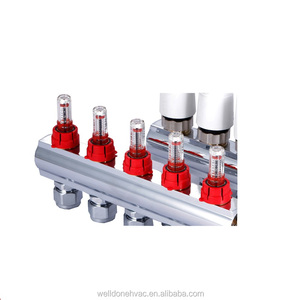 5 ports/circuits/zones chrome plaqué 1 pouce en laiton pex collecteur pour chauffage par le sol - Product Image 4