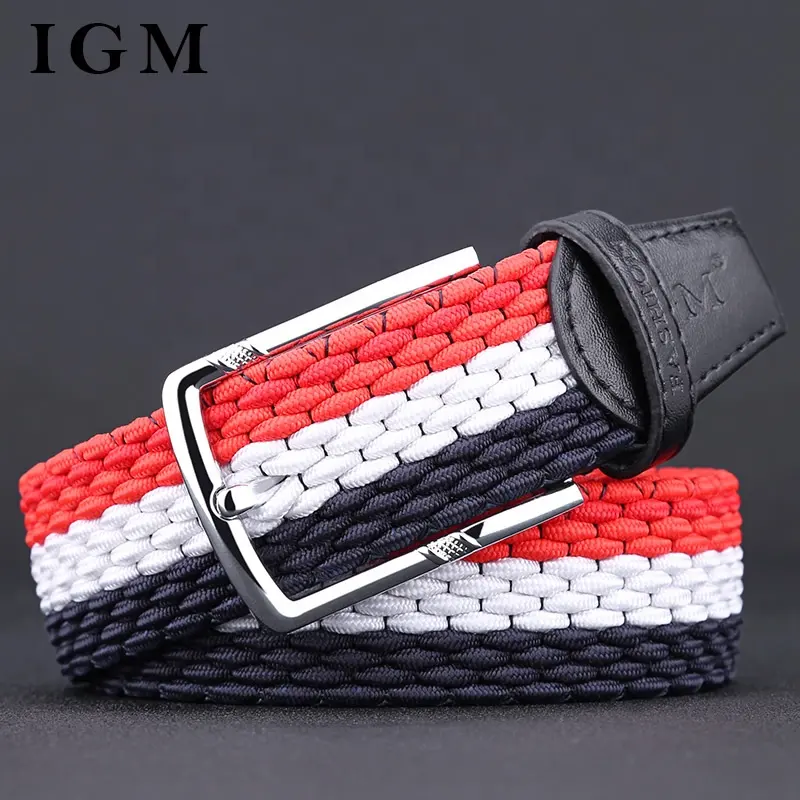 New Pattern Different Colors Elastic Canvas Belts For Man And Women
