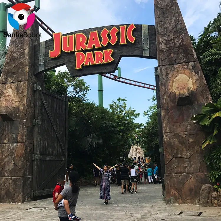 Porta decorativa Criativa Fibra De Vidro Dinossauro entrada Theme Park Gate Jurassic Park Gate jurassic park dino arcade