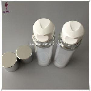 Doble pared de plástico 4 oz cosméticos botellas sin aire con tapa de plata - Product Image 3