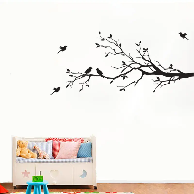 Branch Bird Vinyl Wall Decal Diy Art Mural Removable Tree Wall Stickers Home Decor Living Room Stickers