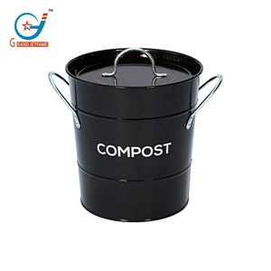 Indoor galvanized metal countertops kitchen compost bin