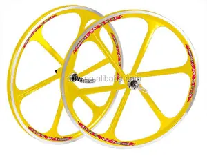 6辐条固定自行车合金轮辋车轮单速铝履带轮辋车轮