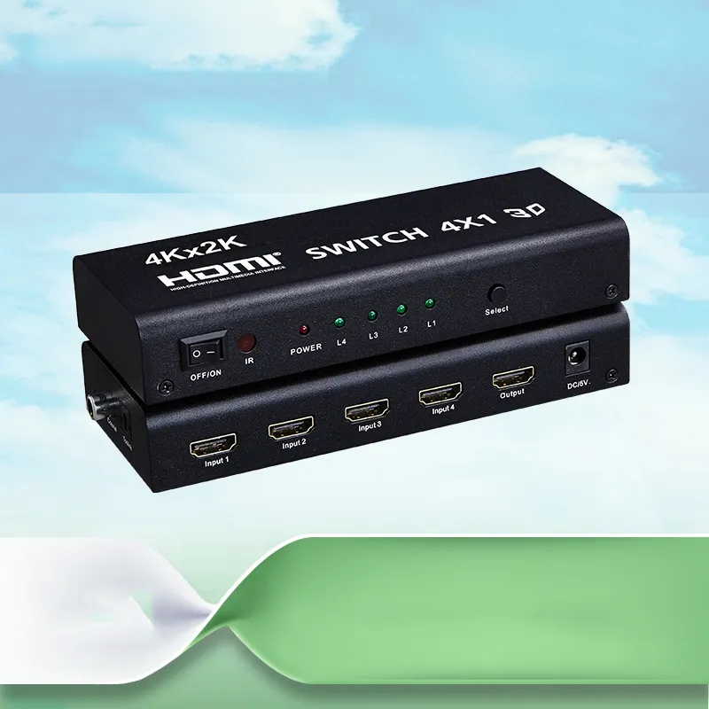 Proster — répartiteur de signal HDMI 4 ports x 1, prise en charge de vidéo 3D et HD 1.4, avec deux sorties audio numériques