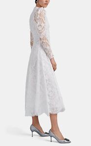 <span class=keywords><strong>Abito</strong></span> <span class=keywords><strong>da</strong></span> <span class=keywords><strong>sposa</strong></span> con maniche lunghe a sbuffo a V gorgette in Organza con zip nascosta a motivi floreali in pizzo bianco con maniche lunghe a sbuffo - Product Image 2