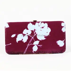 Fashion Ladies Flora Pattern Metal Frame Clutch Wallet Card Holder Wallet