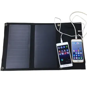 Cargador solar de alta eficiencia, usb dual, impermeable, para teléfono móvil