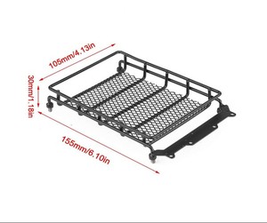 Porte-bagages de toit RC en métal noir pour 4x4 Wrangler <span class=keywords><strong>Crawler</strong></span> Axial HPI <span class=keywords><strong>Tamiya</strong></span> CC01 CR01 D90 Trucks - Échelle 1:8 1:10 RC contrôlé par application - Product Image 6