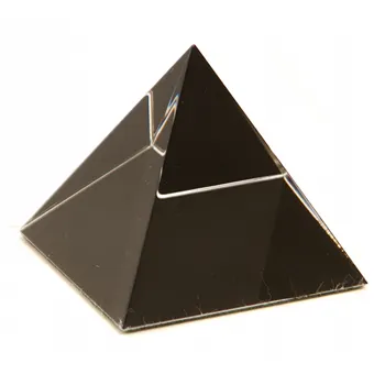 Pyramide verte en verre de cristal, poids foncé