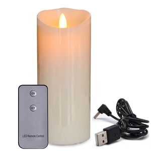 <span class=keywords><strong>Bougie</strong></span> pilier <span class=keywords><strong>LED</strong></span> à flamme mobile rechargeable par USB, fournie par TABO Factory - Product Image 1
