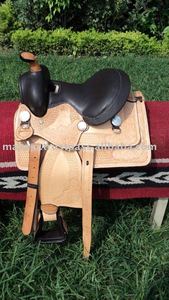 SILLA DE CABALLO WESTERN TAMAÑO MINI HECHO EN ÁRBOL DE FIBRA DISEÑO PERSONALIZADO SILLA DE CABALLO DE CUERO DE TAMAÑO MINI WESTERN CON ASIENTO DE CUERO SUAVE - Product Image 2