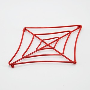 <b>Strawberry</b> Shape Red Eco-Friendly Contemporary Metal Wire Hot Dinner Trivet - Product Image 4
