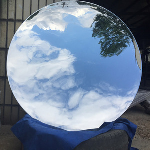 Sculpture d'antenne parabolique en acier inoxydable poli miroir pour décoration de jardin fourniture d'usine d'œuvres d'art suspendues - Product Image 2