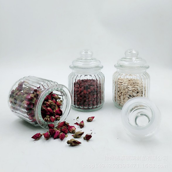 Big capacity machine made glass jar with metal clip glass storage jar