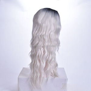 Aishili Fabbrica Ingrosso 2026 Migliori Vendite <span class=keywords><strong>Parrucca</strong></span> Sintetica <span class=keywords><strong>Lunga</strong></span> Ondulata 22 Pollici Colore Ombre da Nero a Argento per Donna - Product Image 4