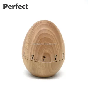 Wood Made Egg Shaped Mechanical Timer