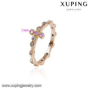 14940 الأزياء الصليب مجوهرات خاتم البنات الدين 18k الذهب الماس حجر الزركون خواتم الاصبع - Product Image 2