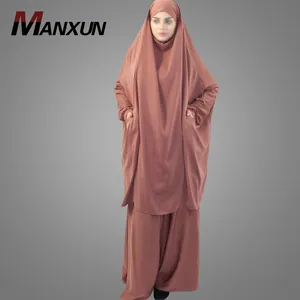 Hotsale mulheres musulares khimar grande abaya modest, mulheres lisa solida islâmica oração roupas laterais bolsos jilbach terno com saia