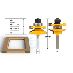 Set di Frese per Ante a Pannello Rialzato L-N109 - 3 Frese a Ogee - Gambo da 1/4\" Utensili per Falegnameria Frese per Tenoni per Legno - Product Image 2