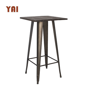 <span class=keywords><strong>Tavolo</strong></span> da Caffè Industriale <span class=keywords><strong>Vintage</strong></span> con Piano in Legno Quadrato Stile Bistrot per <span class=keywords><strong>Cucina</strong></span> e Ristorante - Product Image 6