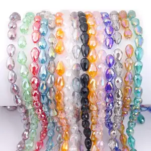 DIY Teardrop Crystal Beads Glass Beads Kits AB Colour Faceted Beads