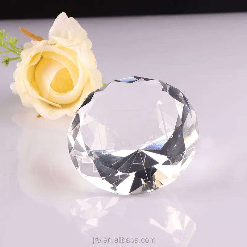 Décoration de maison en diamant cristal transparent personnalisé, papier à poids grande, décorations de mariage