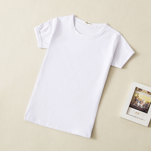 Ragazze di Colore Solido del Bicchierino-Manicotto T-Shirt Bambino Del Bambino Del Cotone In Bianco Top nero Bianco Della <span class=keywords><strong>Maglietta</strong></span> Della Ragazza 0-12 anni di Età - Product Image 2