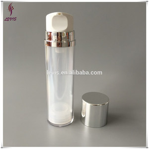 Doble pared de plástico 4 oz cosméticos botellas sin aire con tapa de plata - Product Image 5