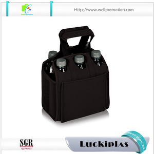 Material de yute de calidad superior térmica bolso más fresco aislado de Lino 6 pack botella de gel puede refrigerador - Product Image 3