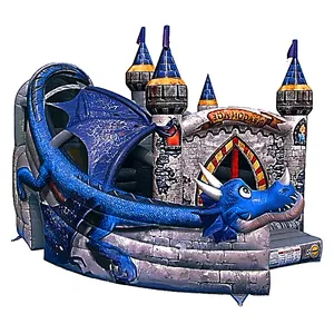 बच्चों के लिए inflatable ड्रैगन बाउंसर कॉम्बो स्लाइड वाणिज्यिक मानक