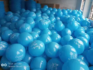 Grand ballon de plage gonflable bleu 40cm de diamètre avec logo personnalisé
