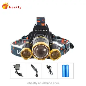 Camping en plein air 3 led tête lampe/hiway projecteur/cree led projecteur 5000 Lumens