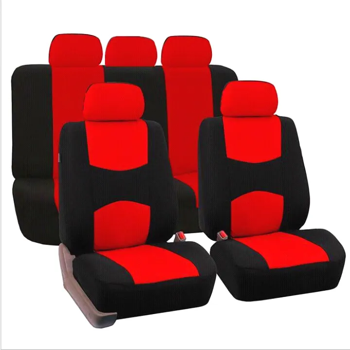 Hot Universele Auto Seat Cover Volledige Set Polyester Stof Doek Autostoel Protector Kussen Voor Auto Accessoires