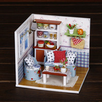 IIECREATE meilleure vente bricolage maisons miniatures 3D Puzzle ensemble adultes meilleure idée cadeau chaud bois Mini Style modèle maisons de poupée