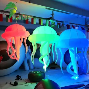 Hermosos globos de medusas de aire intermitentes de Color, iluminación LED, medusas inflables para decoraciones de fiesta nocturna