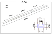 1pc 19mm Mini 300mm-1220mm Mini T-Track en alliage d'aluminium T-Slot Jig Fixture Slot pour routeur Table Saw Woodworking Tool