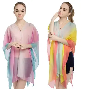 Multi wear cheap beach wrap dress colorful pareo sarong