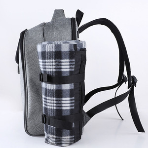 Kit de sac à dos de pique-nique, compartiment isolé professionnel, couleur grise, Durable, avec refroidisseur de bouteille latérale, nouveau - Product Image 5
