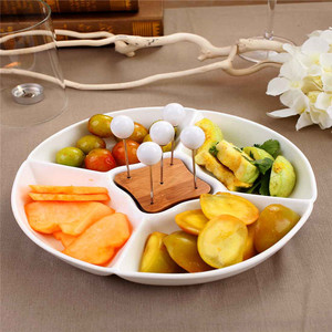 Piatto di porcellana, Spuntino Piatto da Portata Antipasti Piatto con 4 <span class=keywords><strong>scomparti</strong></span> - Product Image 1