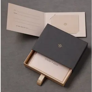 Özel mat gary logo altın folyo kağıt hediye zanaat kartı çikolata çekmece sürgülü karton sert kutu ambalaj çekme şerit