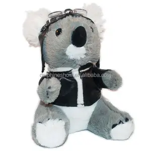 Airline Company Masoct Aviator Koala Bear Soft Toy With Glasses Custom Cute Stuffed Soft Pilot Toy Australia Koala Bear Plush